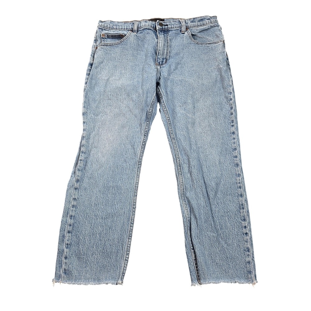 Rollas Relaxo Jeans Mens 31x24 (tag 34) Light Blue Straight Distressed Denim